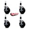 Service Caster 5'' Hard Rubber Swivel 1-3/8'' Expanding Stem Caster Set with Brake, 4PK SCC-EX20S514-HRS-TLB-138-4 - alternate 2